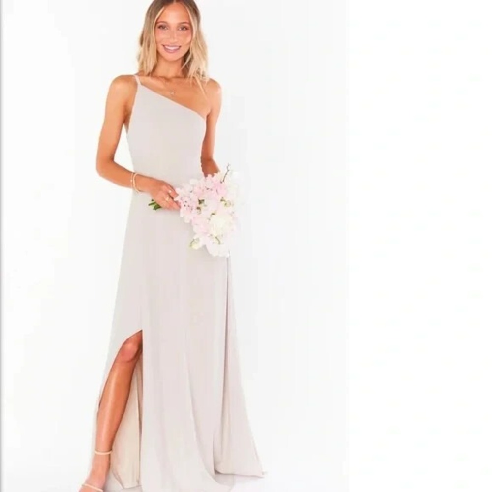 NWT Show Me Your Mumu Shannon One Shoulder Gown Show Me The Ring Crisp M  $198